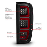ANZO 19-23 GMC Sierra 1500/2500HD/3500HD Smoke Black Replacement Full LED Bar Tail Light - 311460