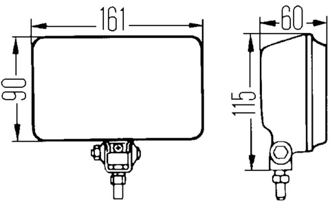 Hella 450 H3 12V SAE/ECE Fog Lamp Kit Clear - Rectangle (Includes 2 Lamps) - 005860601