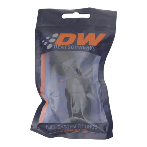 DeatschWerks 8AN Female Swivel 45-Degree Hose End CPE - Anodized Matte Black - 6-02-0806-B