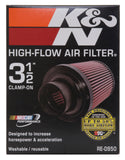 K&N Universal Rubber Filter 3 1/2inch ID FLG / 6inch Base / 4-5/8inch Top / 6inch Height - RE-0950