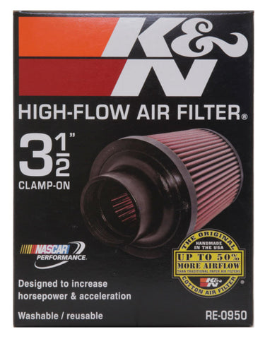 K&N Universal Rubber Filter 3 1/2inch ID FLG / 6inch Base / 4-5/8inch Top / 6inch Height - RE-0950