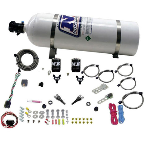 Nitrous Express 03-18 Nissan 350Z/370Z Dual Nozzle (35-150HP) w/15lb Bottle - 20716-15