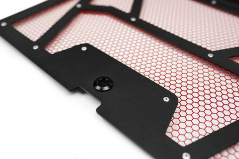 Agency Power 14-18 Polaris RZR XP 1000 / XP Turbo Vented Engine Cover - Matte Black/Red Mesh - AP-RZR-111-FMB-MRD