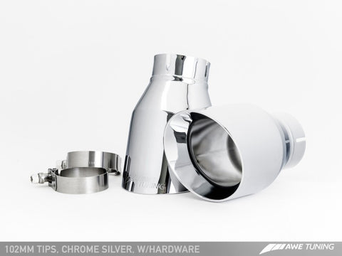 AWE Tuning BMW F10 M5 Touring Edition Axle-Back Exhaust Chrome Silver Tips - 3015-42062