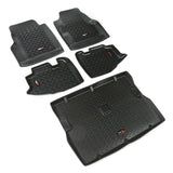 Rugged Ridge Floor Liner Front/Rear/Cargo Black 1997-2006 Jeep Wrangler TJ - 12988.10