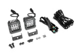 Go Rhino Xplor Bright Series Cube LED Spot Light Kit (Surface/Threaded Stud Mount) 3x3 - Blk (Pair) - 751803023SCS