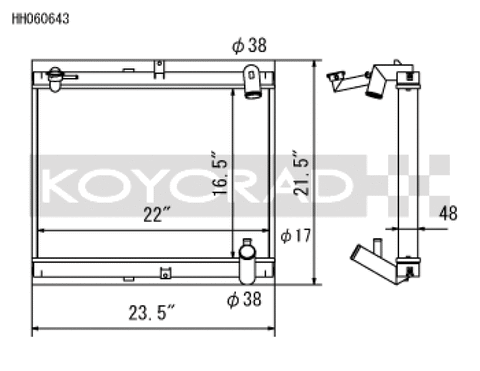 Koyo 89-92 Mazda RX-7 1.3L Late FC Chassis Turbo & Non Turbo Radiator - HH060643