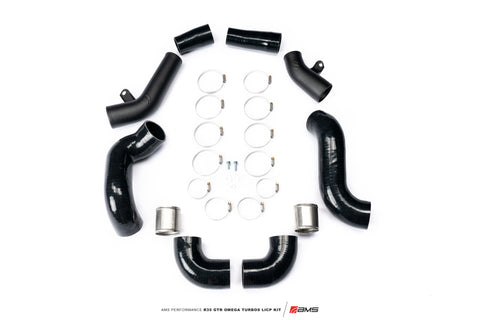 AMS Performance  Nissan R35 GTR Omega Turbo Kit 3in Lower Intercooler Pipes - ALP.07.14.0020-1