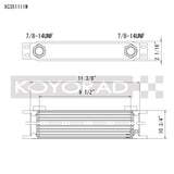 Koyo 35 Row Oil Cooler 11.25in x 11in x 2in (-10AN ORB provisions) - XC351111W