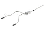 Borla 14 Silv/Sierra 1500 C/B Touring Exh/2.75in in Muffler 2.25inout 4inTIp SS Rear Exit-Blk Chrome - 140535BC