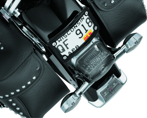 Kuryakyn Curved Laydown License Plate Frame Gloss Black - 3148