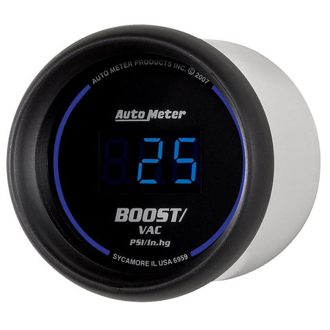 Autometer Cobalt Digital 52.4mm Black Vacuum/Boost Gauge - 6959
