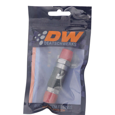 DeatschWerks 6AN Male Flare Quick Disconnect Dry Break Fitting - 2 Pieces Anodized Matte Black - 6-02-0225-B