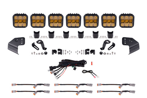 Diode Dynamics Bronco SS5 Sport CrossLink Windshield - Yellow Combo Lightbar Kit - DD7233