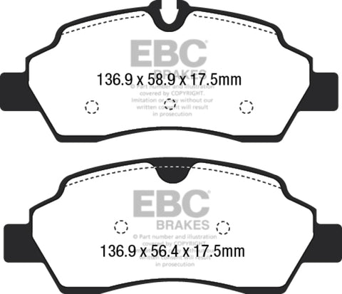 EBC 15+ Ford Transit 2.2 TD Ultimax2 Rear Brake Pads - UD1775