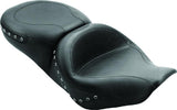 Mustang 97-07 Harley Rd King,06-07 Str Glide,00-05 Eagle Hightail Std Tour Pass Seat w/Studs - Black - 75577