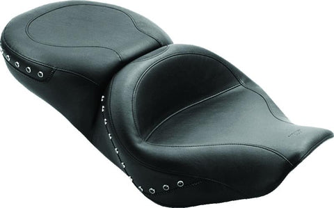 Mustang 97-07 Harley Rd King,06-07 Str Glide,00-05 Eagle Hightail Std Tour Pass Seat w/Studs - Black - 75577
