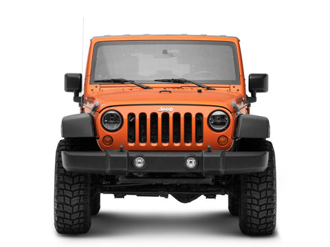 Raxiom 97-18 Jeep Wrangler TJ/JK Axial Series LED Headlights- Black Housing (Clear Lens) - J108039