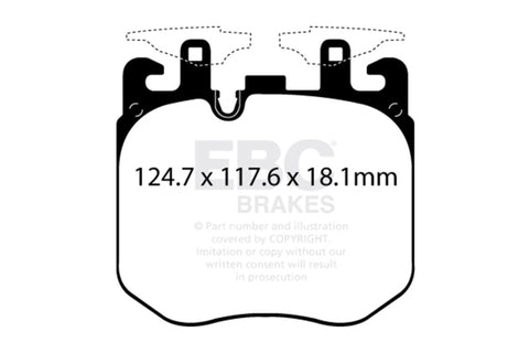EBC 2017+ BMW (Alpina) B7 xDrive 4.4L Twin Turbo Yellowstuff Front Brake Pads - DP42304R