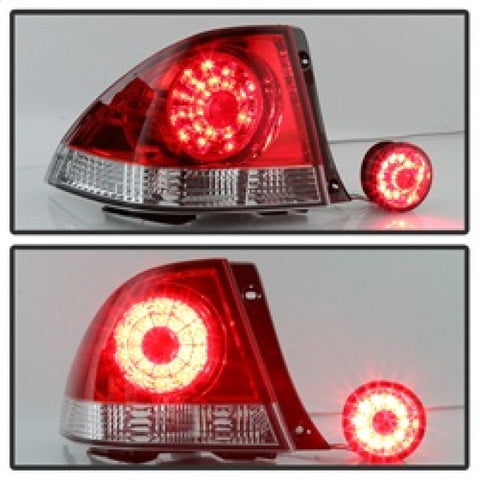 Spyder 01-03 Lexus IS300 LED Tail Lights - Red Clear ALT-YD-LIS300-LED-SET-RC - 5085061