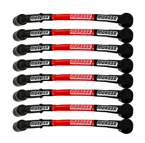 Moroso 11in Long Sleeved Coil On Plug Ultra Spark Plug Wire Set - Red - 52534