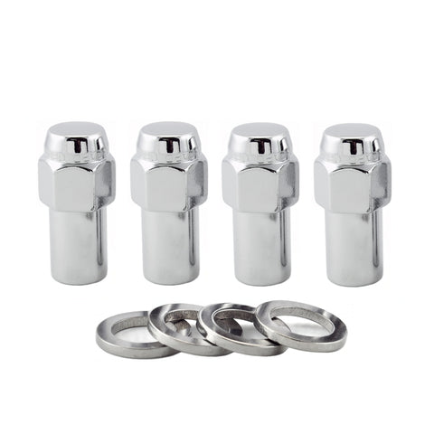 McGard Hex Lug Nut (Long Shank - .946in.) 1/2-20 / 13/16 Hex / 1.85in. Length (4-Pack) - Chrome - 62000