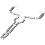 MagnaFlow Cat Back, SS, 3in, Competition, Dual Split Polished 4.5in Tips 2015 Ford Mustang GT V8 5.0 - 19101