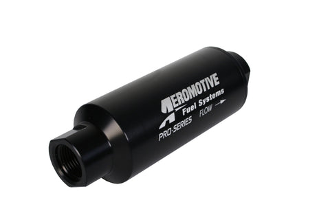 Aeromotive Pro-Series In-Line Filter - AN-12 - 40 Micron SS Element - Nickel Chrome Finish - 12342