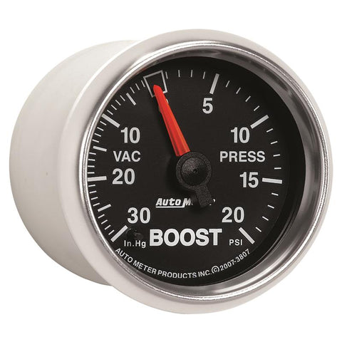 Autometer GS 52mm 30 in Hg/20 psi Mechanical Vacuum/Boost Gauge - 3807