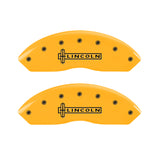 MGP 4 Caliper Covers Engraved Front Lincoln Engraved Rear MKX Yellow finish black ch - 36007SLCXYL