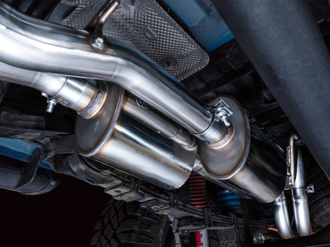 AWE Tuning 16-22 Toyota Tacoma 0FG Cat-Back Exhaust w/ BashGuard - Dual Chrome Silver Tips - 3015-32826