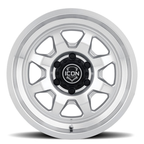 ICON Nuevo 17 X 8.5 5 X 4.5 0mm Offset 4.75in BS Silver Machined - 8117856547SM