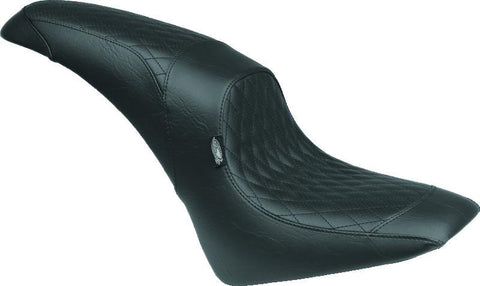 Mustang 58-84 Harley FX/FL Duke 1PC Seat Regal - Black - 75057