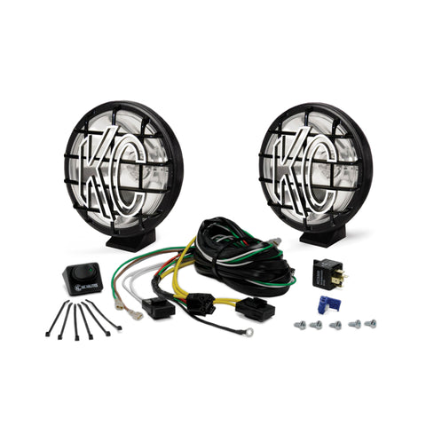 KC HiLiTES Apollo Pro 6in. Halogen Light 100w Spot Beam (Pair Pack System) - Black - 9150