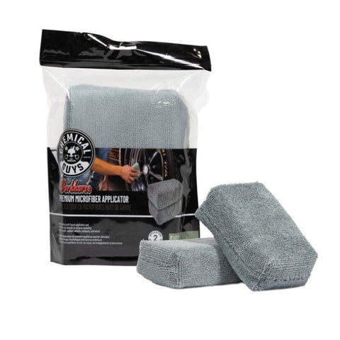 Chemical Guys Workhorse Microfiber Applicator - 5in x 3in x 1.5in - Gray - 2 Pack - MIC28502