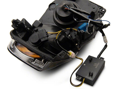 Raxiom 02-05 Dodge RAM 1500 LED Projector Headlights w/ SEQL LED Bar- Blk Housing (Clear Lens) - R131478