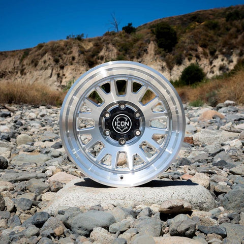 ICON Anza 17x8.5 5x150 25mm Offset 5.75in BS Silver Machined Wheel - 8217855557SM