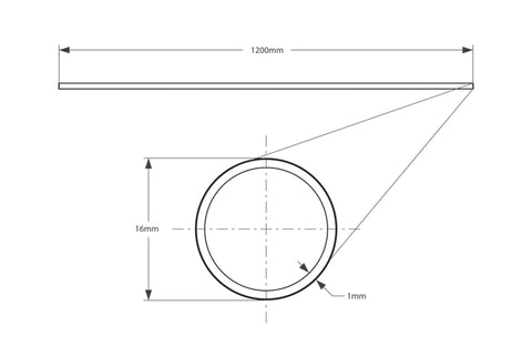 Seibon Carbon Fiber Tube 47in x .63in - CFTUBE16
