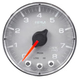 Autometer Spek-Pro Gauge Tachometer 5in 8K Rpm W/Shift Light & Peak Mem Silver/Chrome - P23821