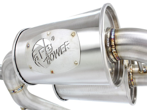 aFe MACHForce XP SS-304 Black Tip 2.5in Dia Cat Back Exhaust 12-14 BMW 335i (F30) 3.0L (t) - 49-36326-B