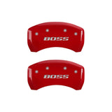 MGP Rear set 2 Caliper Covers Engraved Rear Boss Red finish silver ch - 10010RBSSRD