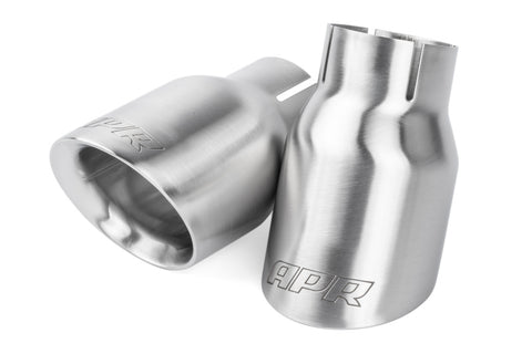 APR Double-Walled 3.5in Slash-Cut Tips - Brushed Silver - Set of 2 - TPK0007