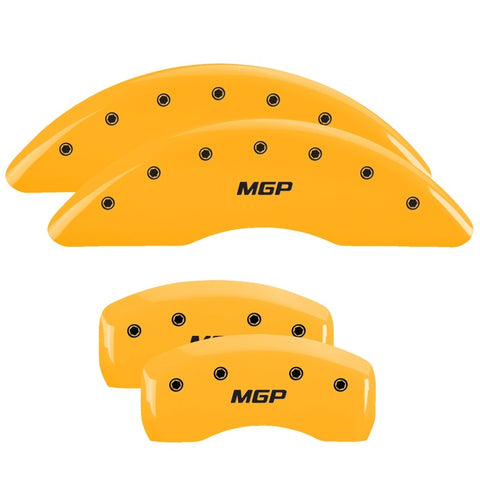 MGP 2 Caliper Covers Engraved Front MGP Yellow Finish Black Characters 2010 Mazda Tribute - 26214FMGPYL