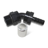 Russell Hose End Crimp On 10 Sae Port Male To -8 Hose 45 Deg Swivel Blk Anodized - 610950
