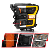 ANZO 15-17 Ford F-150 Black LED Projector Plank Style DRL w/Initiation Light Halogen Models - 111604