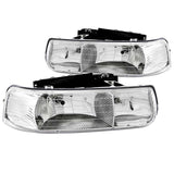 ANZO 1999-2002 Chevrolet Silverado 1500 Crystal Headlights Chrome - 111011