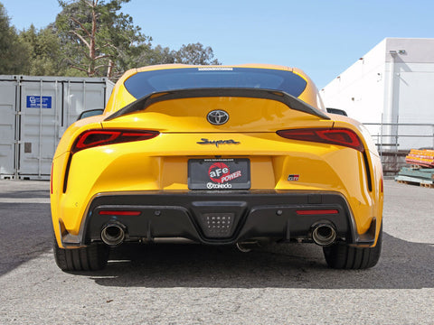 aFe POWER Takeda 2021 Toyota Supra 2.0L (t) 2.5in-3in 304 SS CB Exhaust w/ Carbon Tips - 49-36050-C