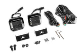Go Rhino Xplor Blackout Series Cube LED Sideline Flood Light Kit (Surface Mount) 4x3 - Blk (Pair) - 750700321FCS