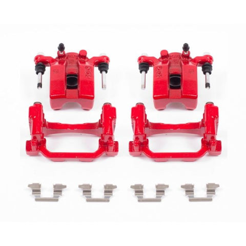 Power Stop 07-08 Infiniti G35 Rear Red Calipers w/Brackets - Pair - S3738