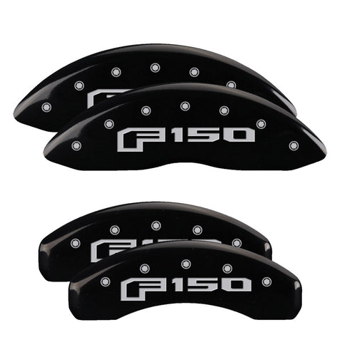 MGP 4 Caliper Covers Engraved F & R Oval Logo/Ford Black Finish Silver Char 2018 Ford Expedition - 10239SF16BK